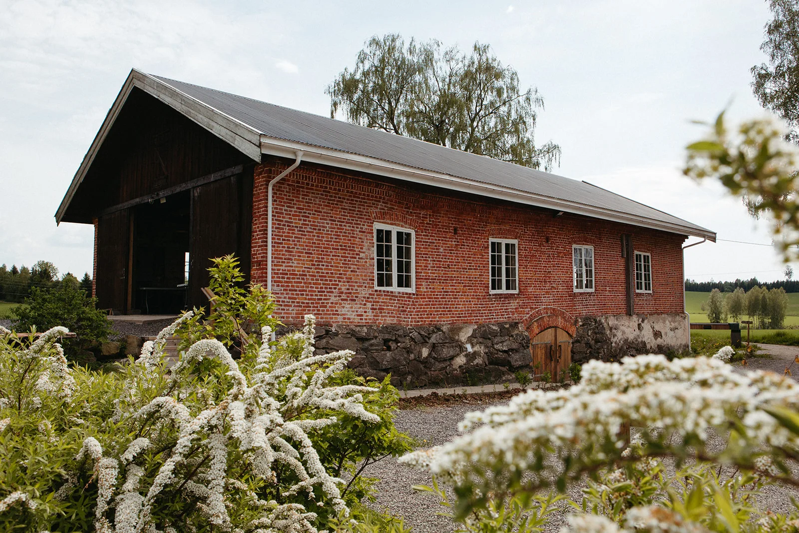 Huser Gård farmland and river